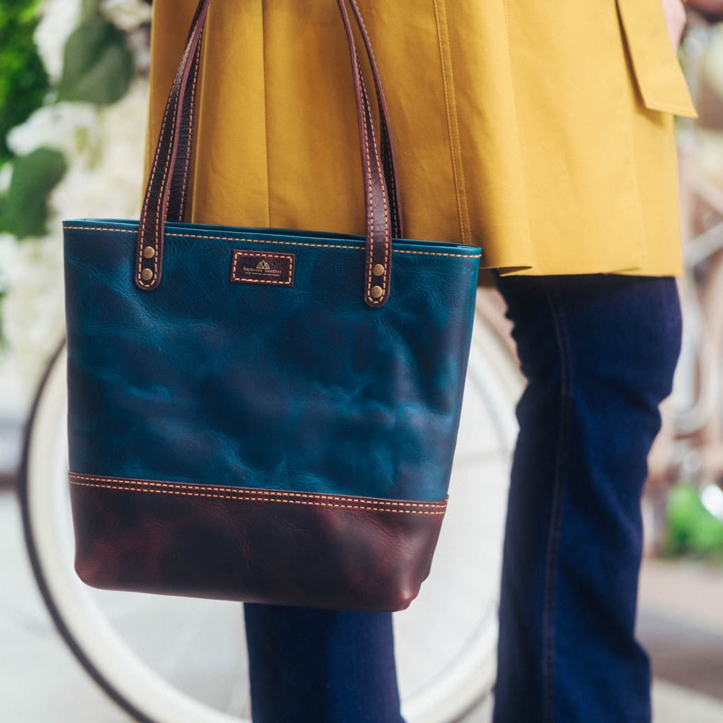 Blue sold with red trim italian purse