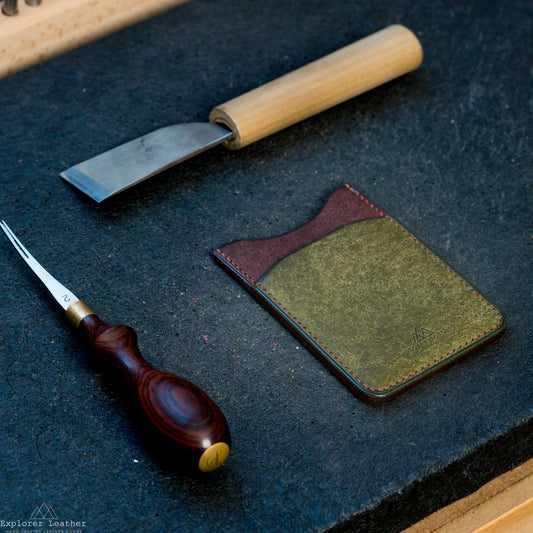 Three Pocket Vertical Card Holder - in Italian Leather