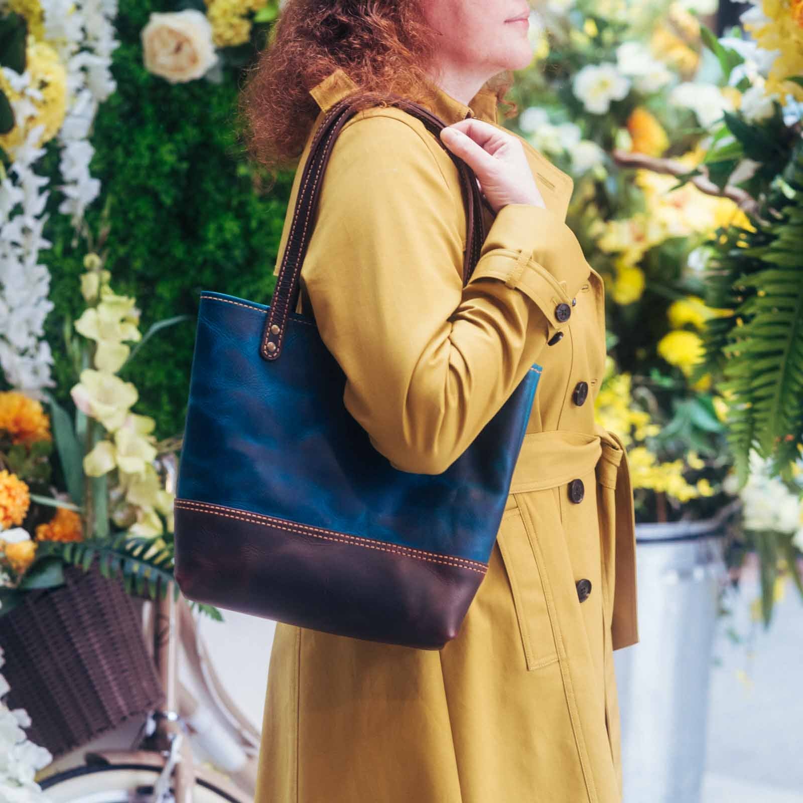 Tote bag on shoulder