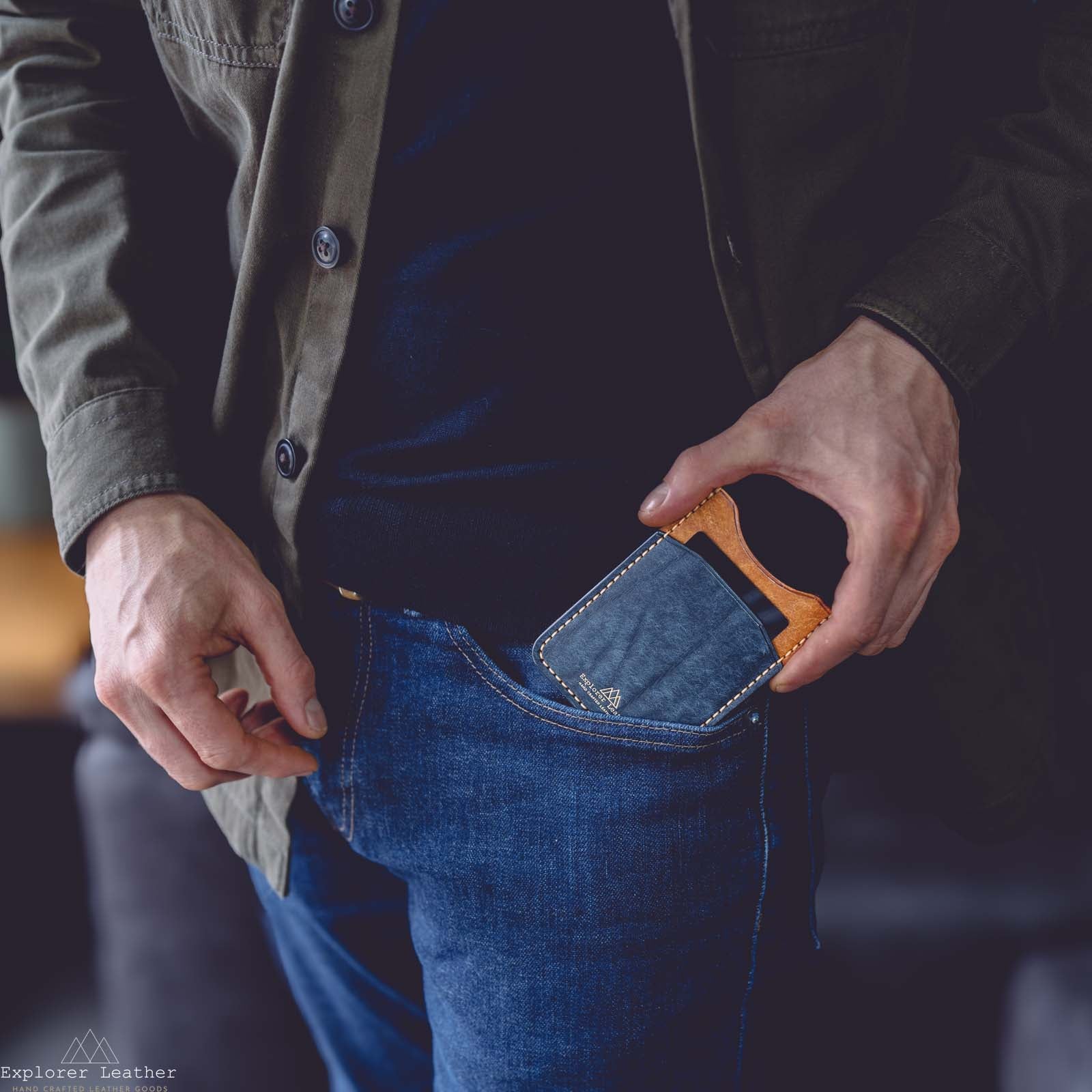 3 pocket card holder in pocket