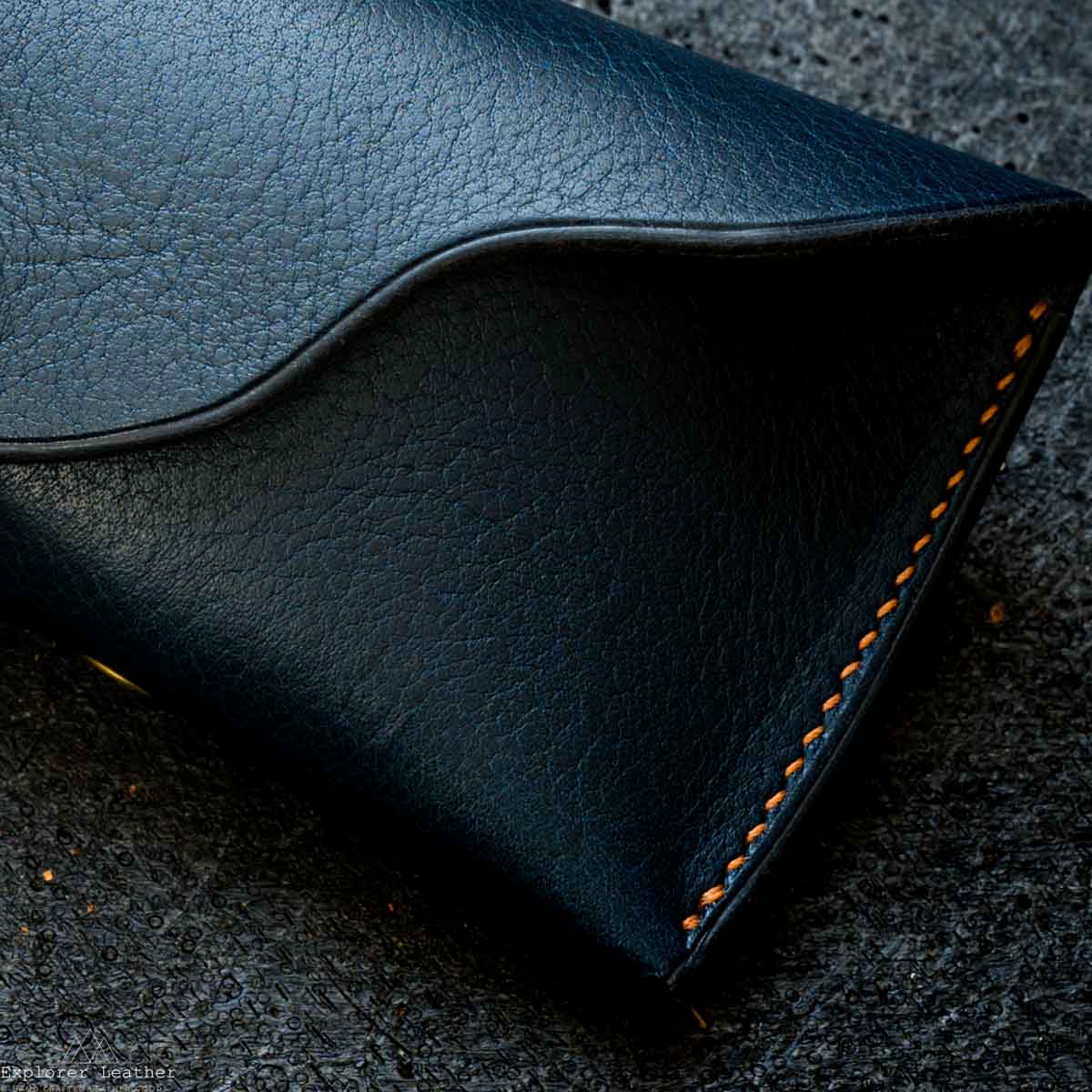 Glasses/Sunglasses Case - Full Grain Leather - Navy Blue