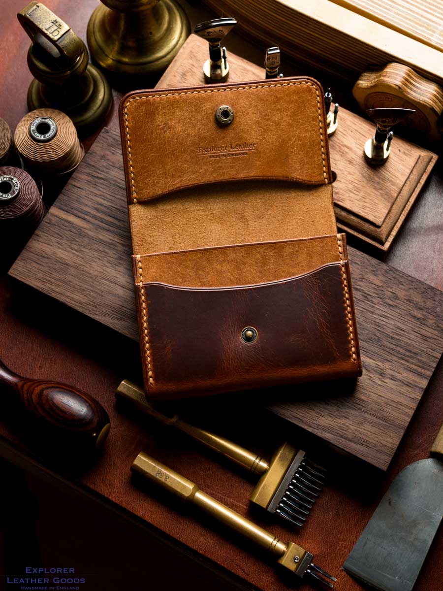 Explorer Leather handmade double gusset leather purse
