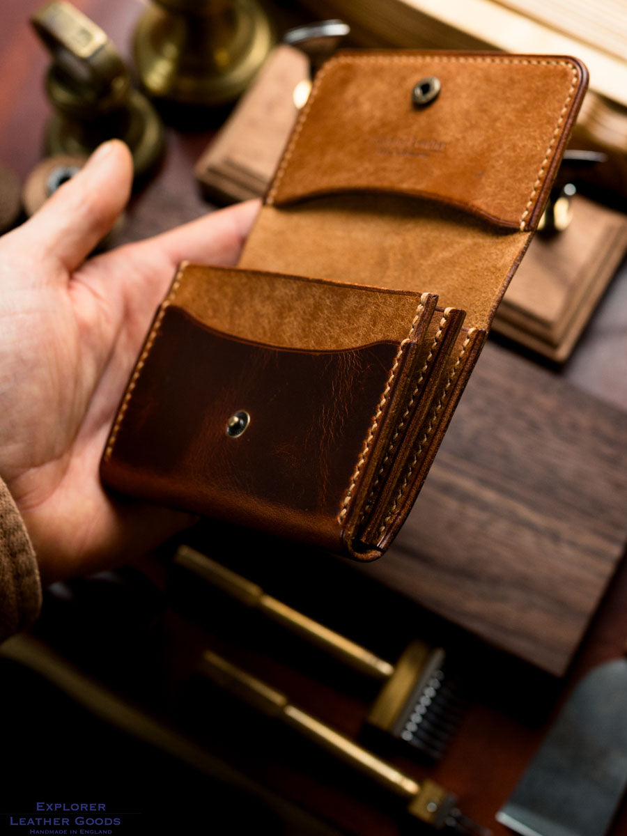 Explorer Leather handmade double gusset leather purse