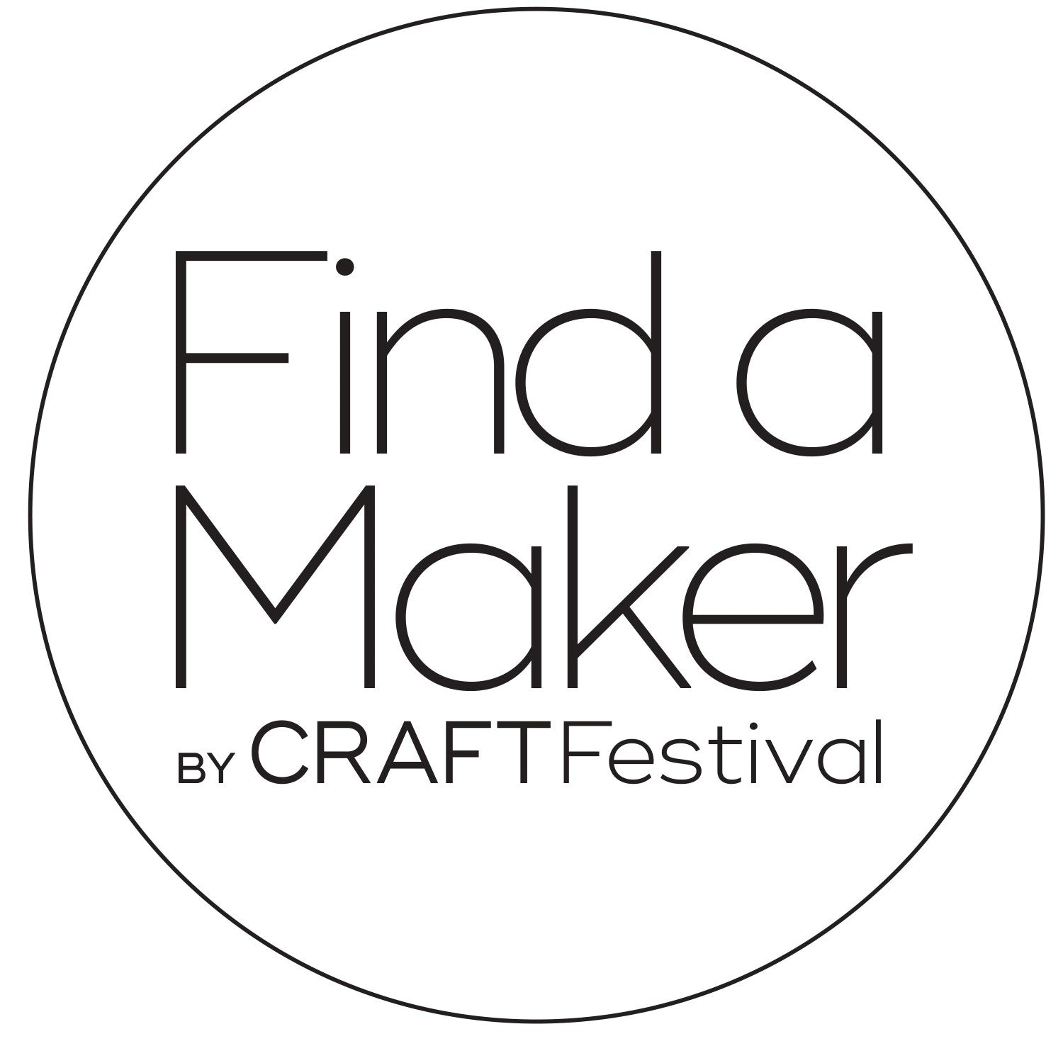 Logo for 'Find a Maker by CRAFT Festival' with a circular design.